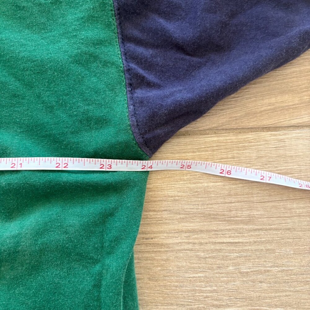 Vintage Russell Athletic Short Sleeve Hoodie Men's XL Blue Green Colorblock 90s - Picture 8 of 8